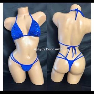 Blue rhinestone bikini